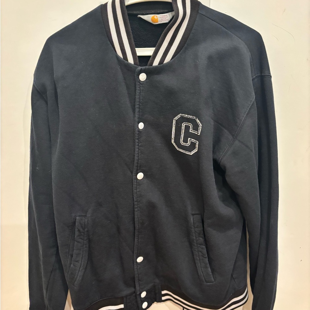 Carhartt WIP Black Varsity Jacket with White Accents